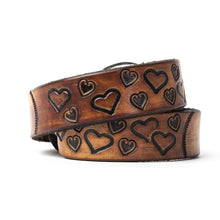 Load image into Gallery viewer, Buck and Bull Youth Custom Leather Belt Hearts