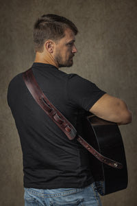 Buck and Bull Custom Leather Guitar Strap